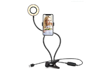 3 Colors Selfie Ring Light with Clip Stand &amp; Phone Holder, Led Circle Lights For Mobile Phone
