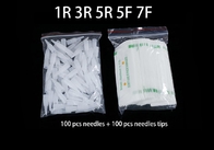 Wholesale Price 100 PCS 1R 3R 5R 5F 7F PMU Needles +  Needles Tips Disposable Sterilized Tattoo Machine Needles