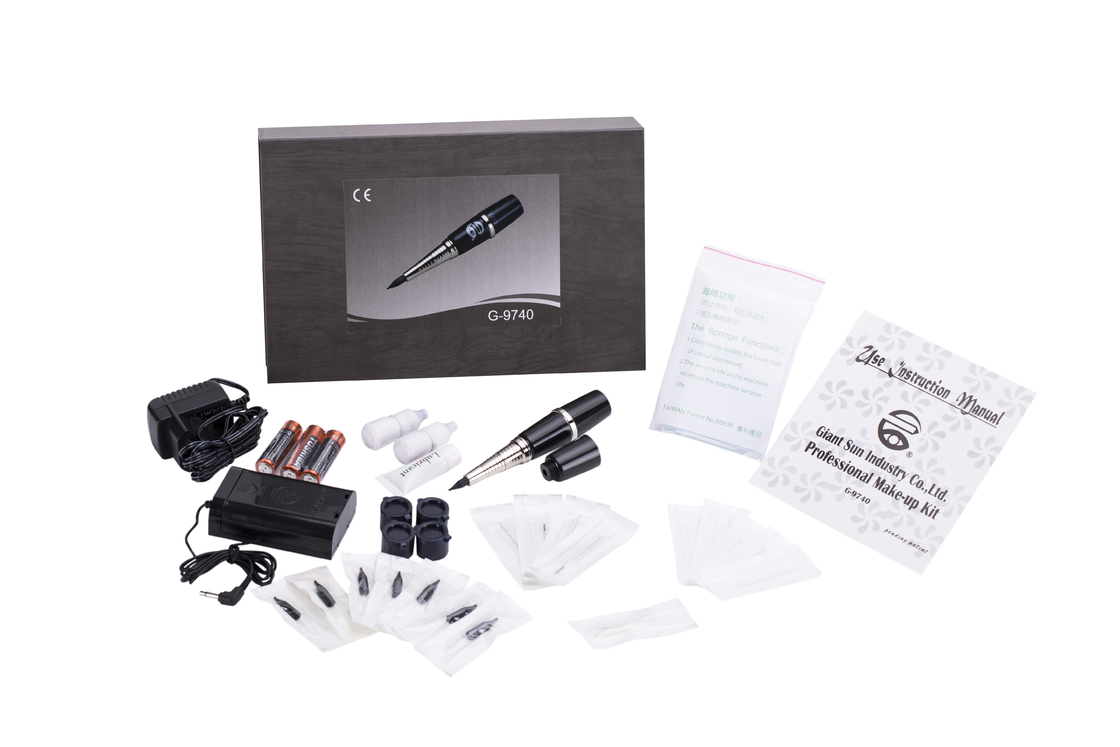 Stainless Steel Portable Permanent Makeup Tattoo Kit , Touch Screen Rotary Tattoo Machine Kits