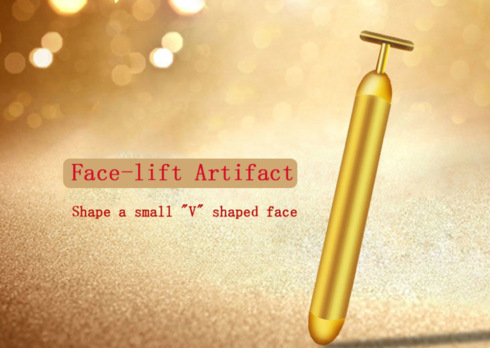 Electric Permanent Makeup Accessories Gold Stick Face Rejuvenating Lifting Firming Stick Massager