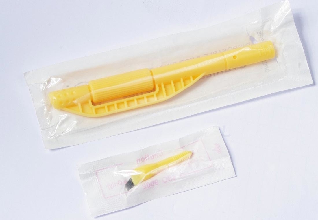 Disposable manual tattoo pen in professinal , yellow Microshading Handpiece and detachable