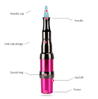 Rose Red Semi Permanent Makeup Rotary Pen Tattoo Machine With Double Pins For Hairstroke