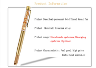 Microblading Accessories Wholesale Golden Foil Pen Crystal Eyebrow Tattoo Pen Permanent Manual Tattoo Pen With Low Price