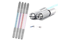 Wholesale Price Double-headed Tattoo Manual Pen Crystal Acrylic Microblading Permanent Makeup Pen for 3D Eyebrow