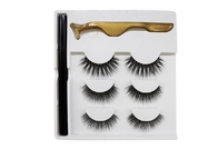 Wholesale Magnet False Mink Eyelash Set Lash Eyeliner Magnetic Eyelashes With Tweezers OEM / ODM Accepted