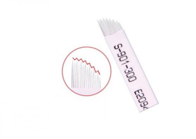 Disposable Semi Permanent Makeup Eyebrow Tattoo Needle 14-pin High-low Arc Fog Eyebrow Needle Non-toxic ，Easy to Color 1