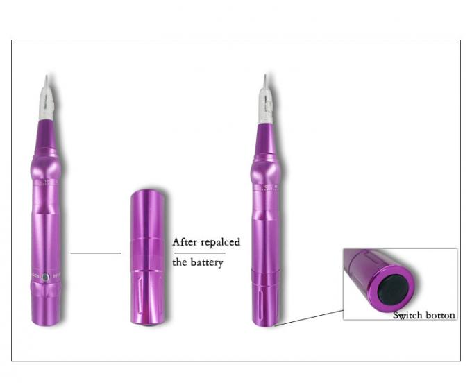Pink Permanent Makeup Tattoo Kit Wireless Eyebrow Makeup Pen Battery Operated 8