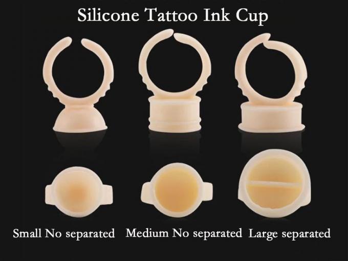 Disposable Microblading Accessories Tattoo Pigment Ring Cups Soft Silicone And Plastic Material 0