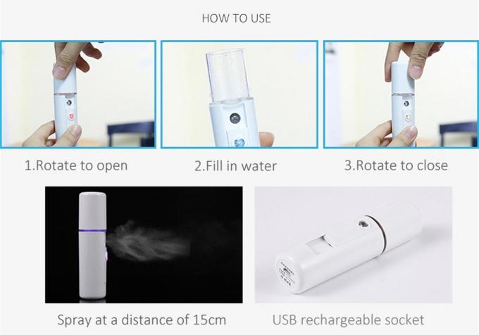 Mini Wireless Nano Facial Spray Humidifier Steamer Protable USB Rechargeable Fan cooler 2