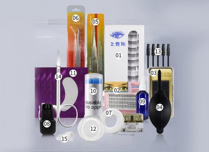 Mink Eyelash Extension Storage Kit Set Tweezers Glue Mascara Brush Tape Packaging Form Cleanser Patches Wholesale 1