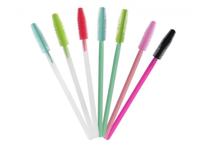 50 pcs/pack Silicone Disposable Eyelashes Brush And Lash Comb mascara Wand Plastic Handle Different Color 6