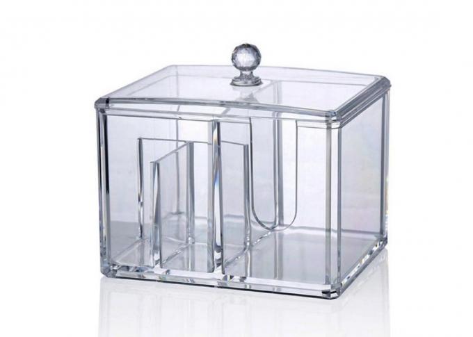 Transparent 14*10.2*10cm Acrylic Cosmetic Storage Box With Lid 0