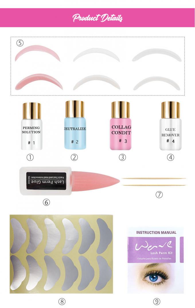 Pink DIY Salon Brow Lamination 2 In 1 Eyelash Lift Kit Eyelash& Eyebrow Perm Kit 4