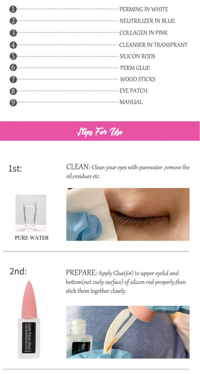 Pink DIY Salon Brow Lamination 2 In 1 Eyelash Lift Kit Eyelash& Eyebrow Perm Kit 5