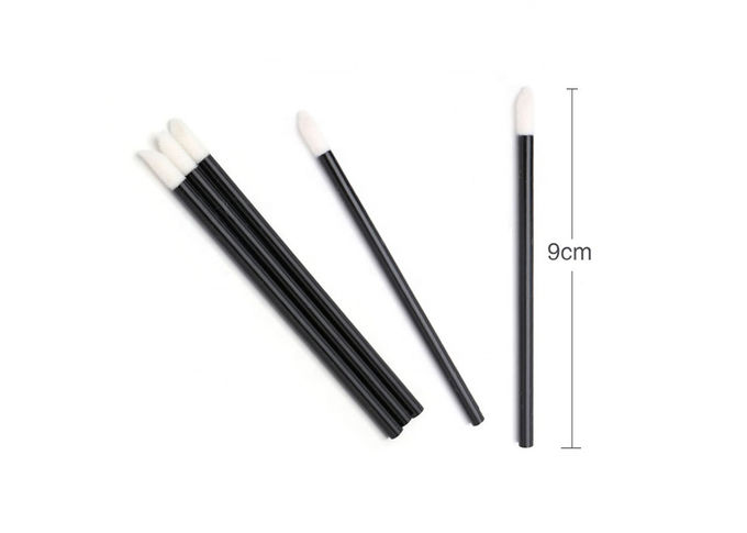 Nylon Synthetics Fiber Makeup Disposable Lip Brush 50pcs Black Color 0
