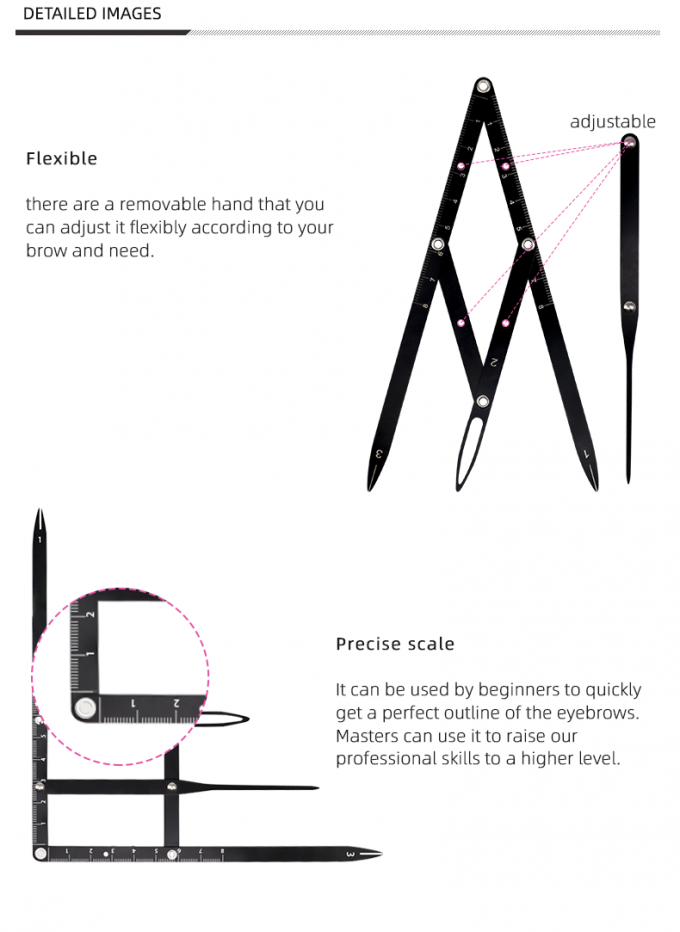 Eyebrow Golden Ratio Ruler Measuring Ruler Eyebrow Caliper Flexible ...