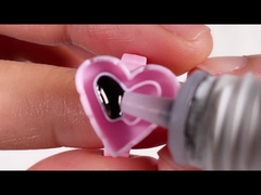 Disposable Heart Shape Eyelash Grafting Glue Ring Tattoo Ink Cup With Division Pink Blue Plastic