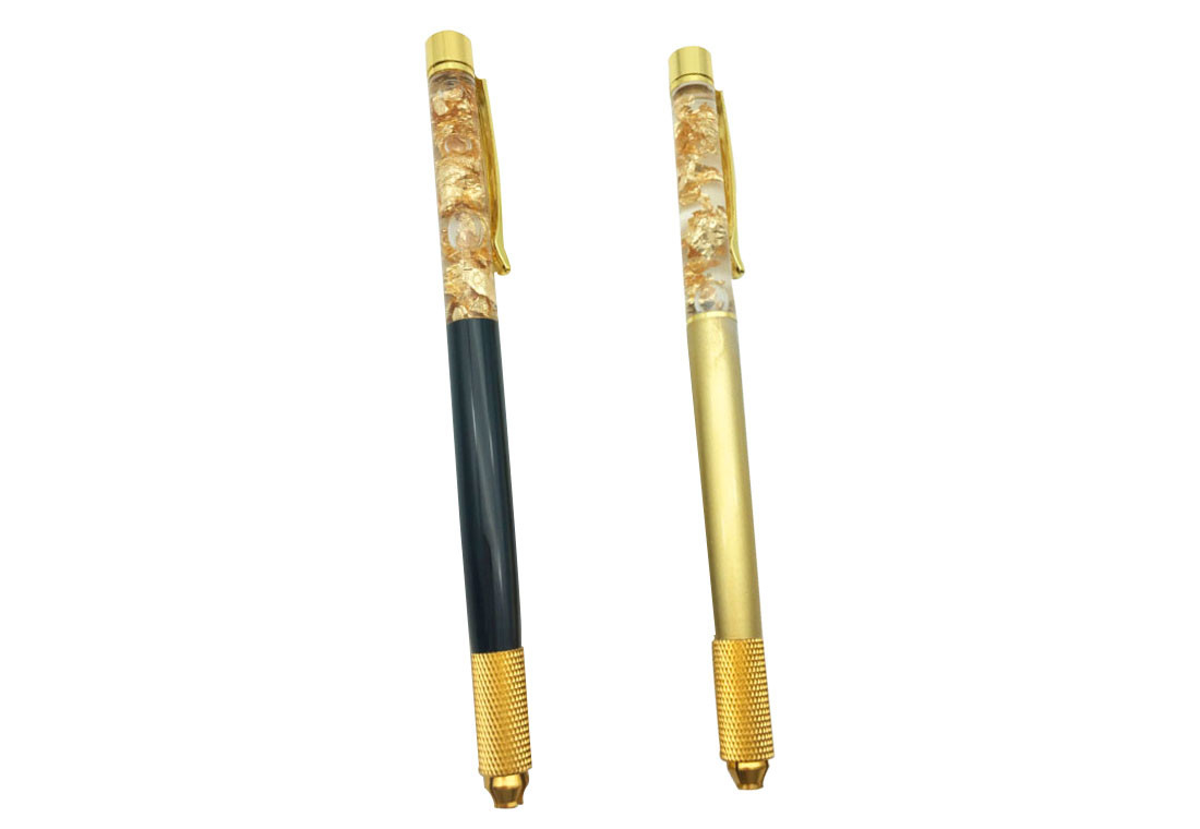 Microblading Accessories Wholesale Golden Foil Pen Crystal Eyebrow Tattoo Pen Permanent Manual Tattoo Pen With Low Price