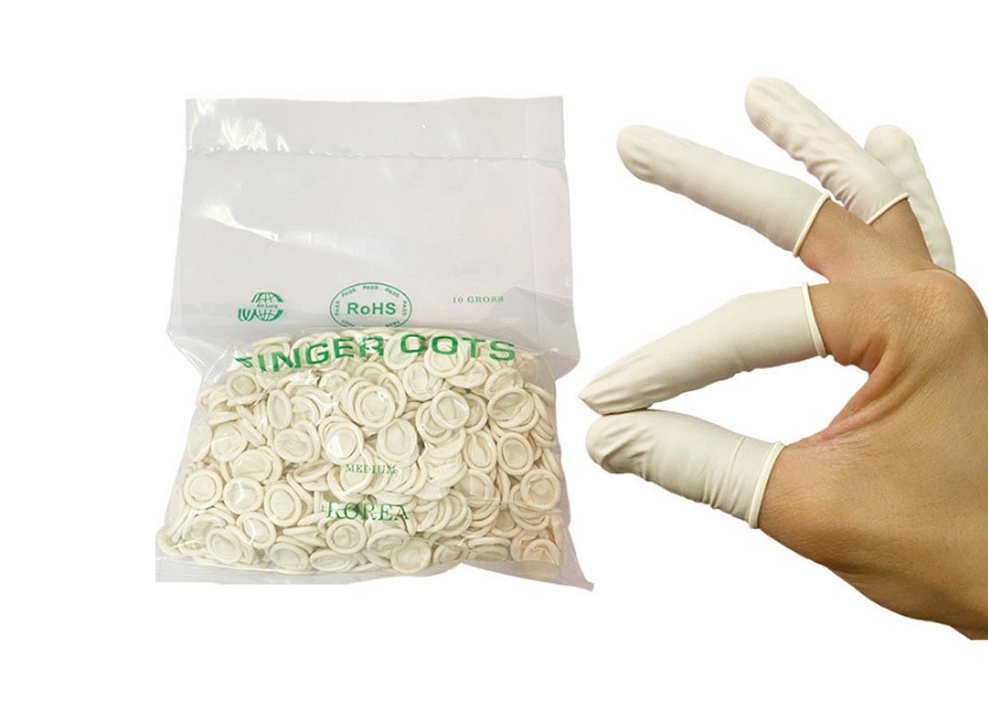 Hot selling Disposable Latex Finger Cots Non-toxic Antistatic Protector Fingertip Fingers Work Gloves Protector