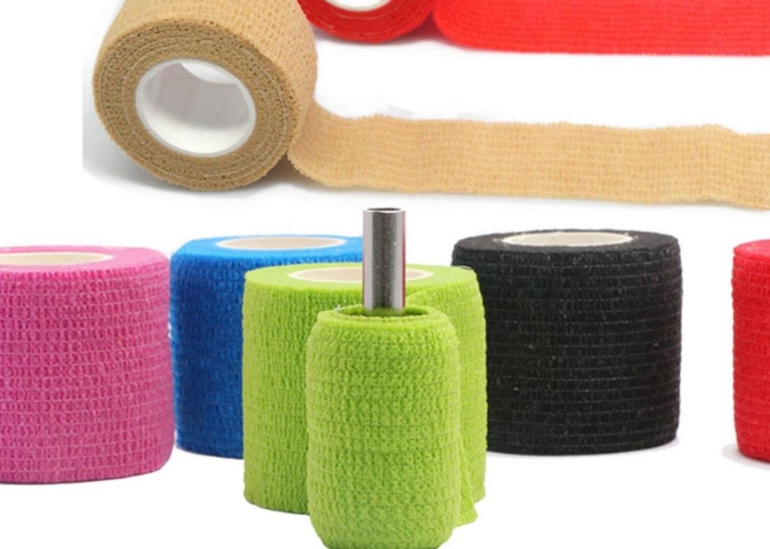 5cm * 5cm Cotton Self Adhesive Elastic Bandage For Handle Grip Tube