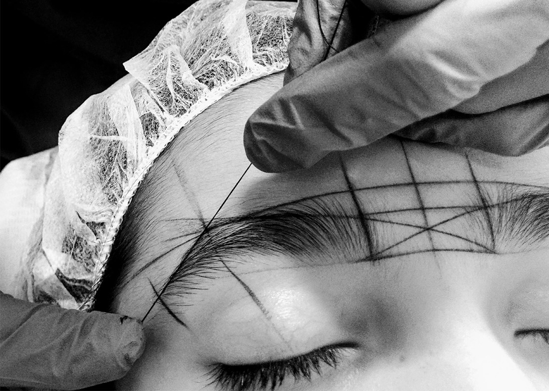 OEM PMU Microblading Eyebrow Design Tool Eyebrow Pre Inked Mapping