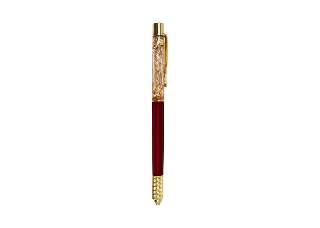Gold Foil Manual Tattoo Eyebrow Microblading Pens With Lock Pin Tech
