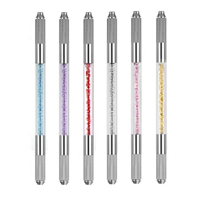 Double Sides Crystal Acrylic Microblading Tattoo Pen 14cm Length