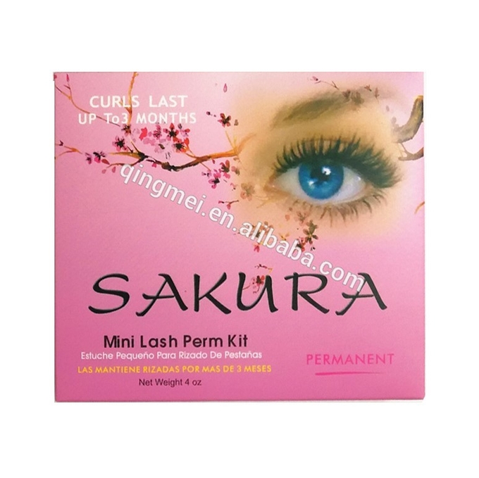 14.3*12.7*2.5 Cm Pink  Highly Professional Permanent Eyelash Perm Curl Kit With 4 Perming Solution 0