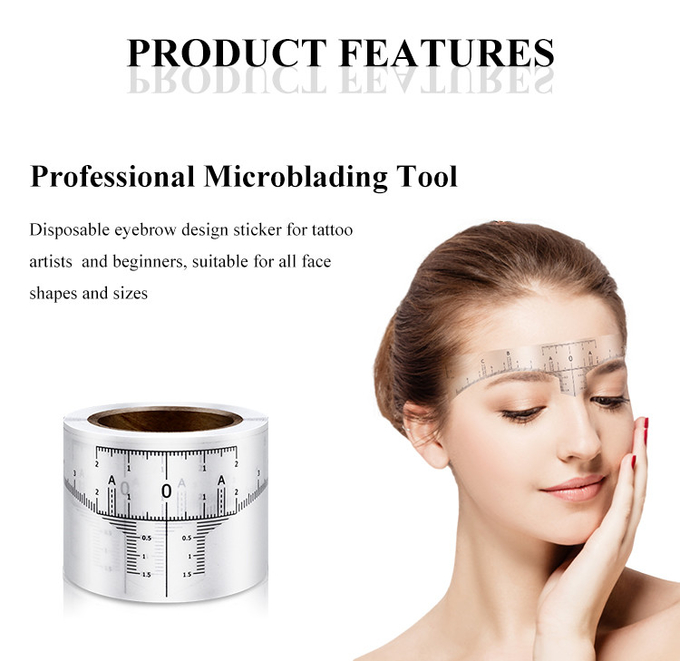 White Green Skin - Friendly Microblading Ruler Stickers For Eyebrow Shaping 0